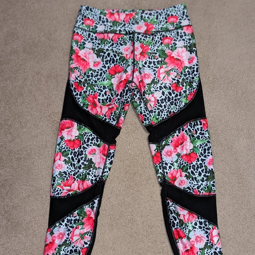 Ladies floral& cheetah print workout leggings